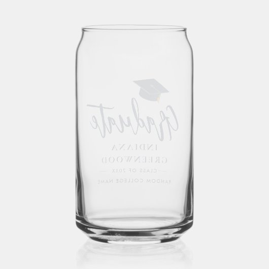 Abschluss 2025 Script Navy Blue Personalisiert Gra Dosenglas (Rückseite)