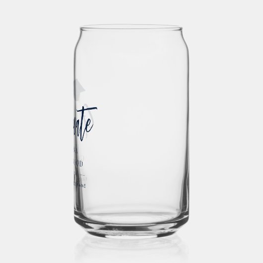 Abschluss 2025 Script Navy Blue Personalisiert Gra Dosenglas (Links)