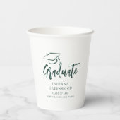 Abschluss 2025 Skript Grünes Personalisiertes Part Pappbecher (Rückseite)