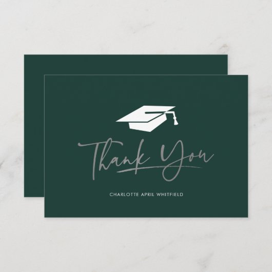 Abschluss 2025 Skript Minimalistisch Dankeskarte (Vorne/Hinten)
