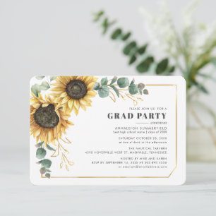 Abschluss 2025 Sonnenblumen Foto Grad Party Einladung