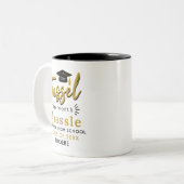 Abschluss 2025 Tassel war es wert, Zweifarbige Tasse (Vorderseite Links)