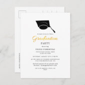 Abschluss 2025 Typografie Grad Party Einladungspostkarte (Vorne/Hinten)