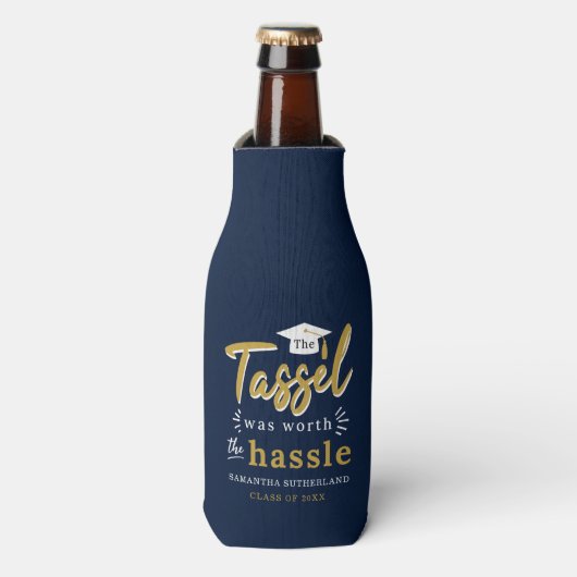 Abschluss 2025 Uni Navy Blue Grad Party Flaschenkühler (Flaschenvorderseite)