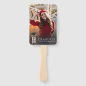 Abschluss 2025 White Red Grad Fotos Custom Fächer (Vorderseite)