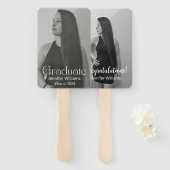 Abschluss 2025, zwei Fotos moderne Schrift einfach Fächer (Vorne und Hinten)