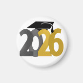 Abschluss 2026: Gold und Grau Magnet (Vorne)