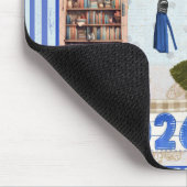 Abschluss 2026 Mädchen in alter Schule, Blau Mousepad (Ecke)
