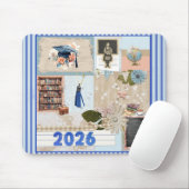 Abschluss 2026 Mädchen in alter Schule, Blau Mousepad (Mit Mouse)