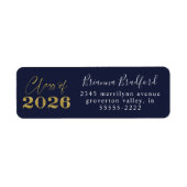 Abschluss 2026 Marineblau Gold Glitter (Vorne)