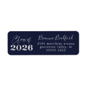 Abschluss 2026 Navy Blau Silber Glitter (Vorne)