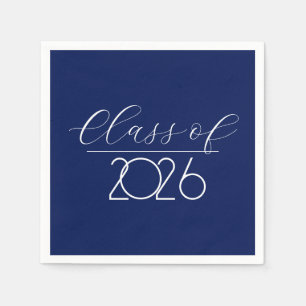 Abschluss 2026 Navy Blue and White Serviette