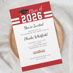 Abschluss 2026 Rot Weiße Abschlussfeier Briefpapier
