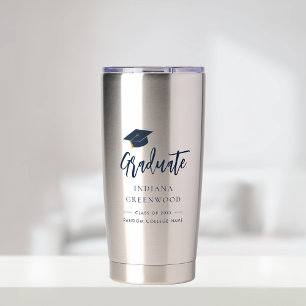 Abschluss 2026 Schrift Navy Blau Personalisierter  Thermobecher