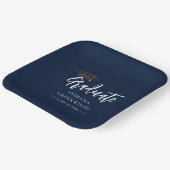 Abschluss 2026 Script Navy Blau Pappteller (Gewinkelt)