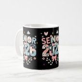 Abschluss 2026 Süße Florale Patch-Abschluss-Schlei Kaffeetasse (Vorderseite Links)
