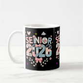 Abschluss 2026 Süße Florale Patch-Abschluss-Schlei Kaffeetasse (Links)