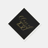 Abschluss 2027 Schwarz und Gold Serviette (Ecke)