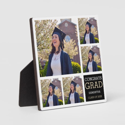 Abschluss 20XX Glückwunsch Grad 5 FotoCollage Fotoplatte (Vorderseite)