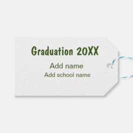 Abschluss 20XX Jahr Jahr Name Schule Grün modern Geschenkanhänger