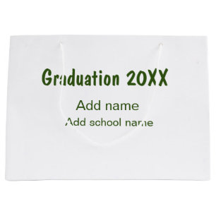 Abschluss 20XX Jahr Jahr Name Schule Grün modern Große Geschenktüte