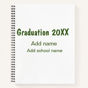 Abschluss 20XX Jahr Jahr Name Schule Grün modern Notizblock