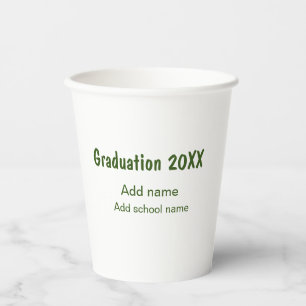 Abschluss 20XX Jahr Jahr Name Schule Grün modern Pappbecher