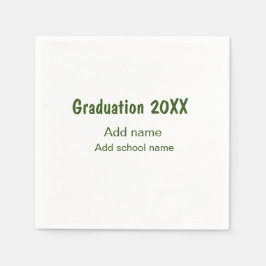 Abschluss 20XX Jahr Jahr Name Schule Grün modern Serviette