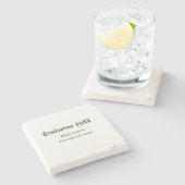 Abschluss 20XX Jahr Jahr Name Schule Grün modern Steinuntersetzer (Seitenansicht)