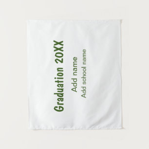 Abschluss 20XX Jahr Jahr Name Schule Grün modern Wandteppich