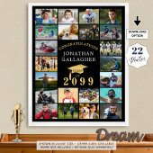 Abschluss 22 Foto Collage Glückwunsch Schwarzes Go Poster