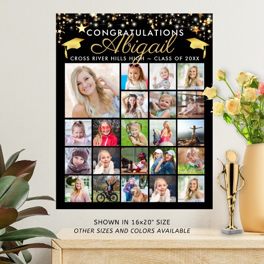 Abschluss 22 Foto Collage Script - benutzerdefinie Poster