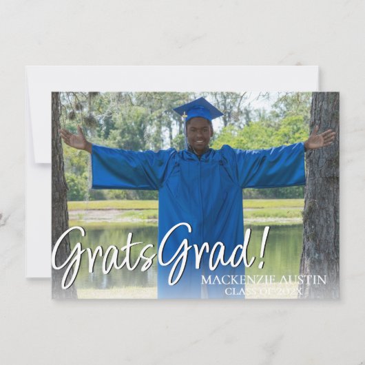 ABSCHLUSS 2 FOTO | Ausgereifter einfacher Keepake Einladung (Vorderseite)