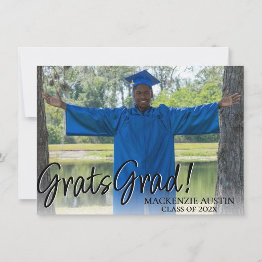 ABSCHLUSS 2 FOTO | Ausgereifter Goldkeepake Einladung (Vorderseite)