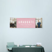 Abschluss 2 Foto rosa und weiß Modernes Party Banner (Messeveranstaltung)