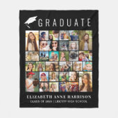 Abschluss 30 Fotocollage Schwarz Fleecedecke (Vorderseite)