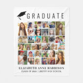 Abschluss 30 FotoCollage White Fleecedecke (Vorderseite)