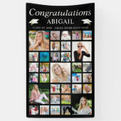 Abschluss 33 FotoCollage Minimal Schwarz Banner (Vertikal)