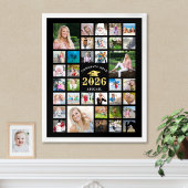 Abschluss 35 Foto Collage KLASSE JAHR Schwarz Poster