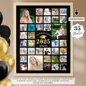 Abschluss 35 Foto Collage KLASSE JAHR Schwarz Poster