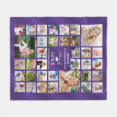 Abschluss 35 FotoCollage 2 Tone Lila texturiert Fleecedecke (Vorderseite (Horizontal))