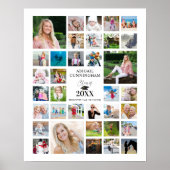 Abschluss 35 FotoCollage Class Jahr weiß Poster (Vorne)