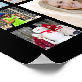 Abschluss 35 Fotocollage Metallic Gold Black Poster (Ecke)