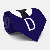 Abschluss 3 Benutzerdefinierte Fotos Navy Blue Krawatte (Gerollt)