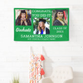 Abschluss 3 Foto Glückwunsch Graduate 2025 Green Banner (Insitu)