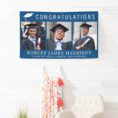 Abschluss 3 Foto Glückwünsche Blau Banner (Insitu)