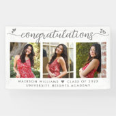 Abschluss 3 Foto Moderne graue Kalligraphie Herz Banner (Horizontal)