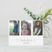 Abschluss 3 Foto Modernes Overlay Party Einladung (Stehend Vorderseite)