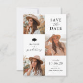 Abschluss 3 Foto Save the Date Karte (Vorderseite)