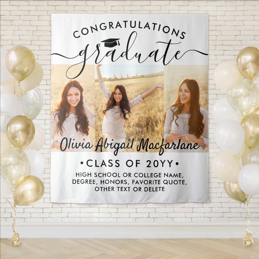 Abschluss 3 FotoCollage Große, moderne Umgebung Wandteppich